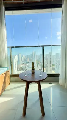 A planta de Studio novo de alto padrão na Beira Mar