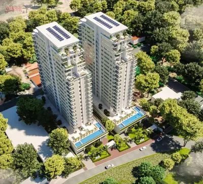 O edifício onde o apartamento está situado