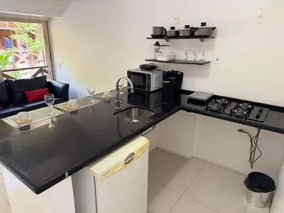 A cozinha ou kitchenette de Eco Paradise 126 Cumbuco - Um refúgio à beira-mar