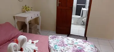 Uma cama ou camas num quarto em Casa na Serra