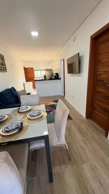 A cozinha ou kitchenette de AP 104 com Piscina e Churrasqueira - Canoas Flecheiras