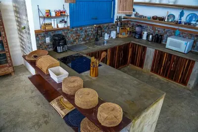 A cozinha ou kitchenette de Tulum House Ilha do guajiru, Itarema