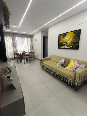 Uma área de estar em Apto 2 quartos luxuoso a poucos metros da Beira Mar