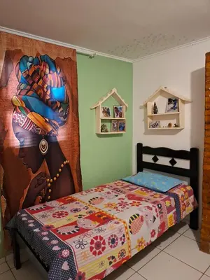Uma cama ou camas num quarto em Casa no Sítio - Guaramiranga