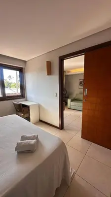 Uma cama ou camas num quarto em Vista Mar & Conforto no Kariri Beach