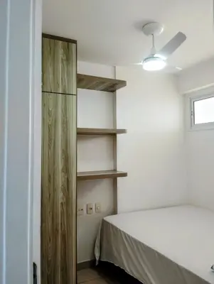 Uma cama ou camas num quarto em Apartamento à beira-mar na Praia do Futuro