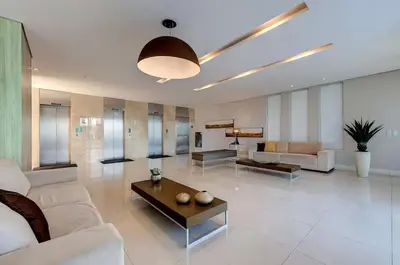 Uma área de estar em Apartamento à beira-mar na Praia do Futuro