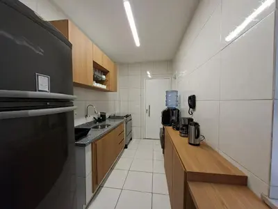 A cozinha ou kitchenette de Marino Marine – Apartamento de 4 Quartos à Beira-Mar no Coração do Meireles