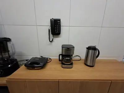 Comodidades para chá e café em Marino Marine – Apartamento de 4 Quartos à Beira-Mar no Coração do Meireles