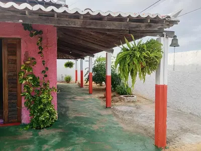 Um jardim no exterior de Hostel Mamitchesca