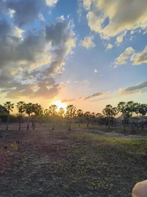 O nascer ou o pôr do sol visto a partir deste parque de campismo