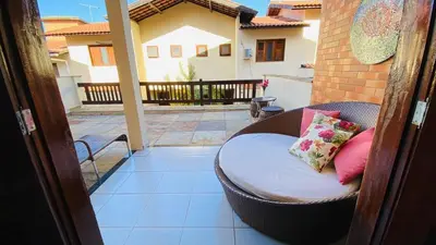 Uma varanda ou terraço em Casa em condominio proximo ao beach park