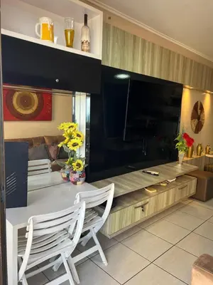 Uma área de estar em Apartamento 2 quartos vista mar praia de iracema mobiliado