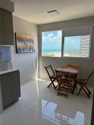 A planta de Apê Pé na Areia com Vista Mar Ar-condicionado & Garagem