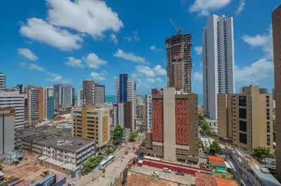 Uma vista geral de Fortaleza ou a vista da cidade a partir do apartamento