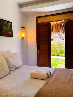 Uma cama ou camas num quarto em Suite Individual com AR e WI-FI Casa Full Hausi