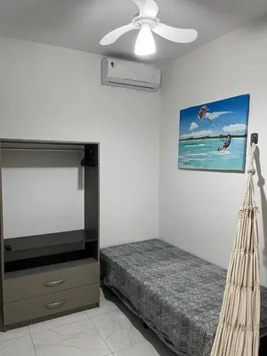 Uma cama ou camas num quarto em Linda casa no melhor lugar de Cumbuco