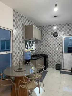 A cozinha ou kitchenette de Linda casa no melhor lugar de Cumbuco