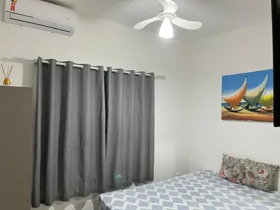 Uma cama ou camas num quarto em Linda casa no melhor lugar de Cumbuco