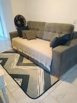 Uma área de estar em Apartamento completo com 2Q pé na areia na Praia do Futuro