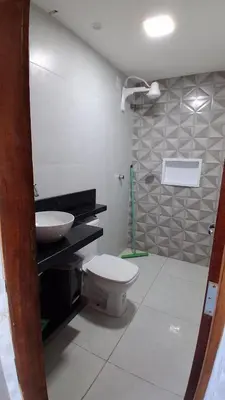 Uma casa de banho em Chalé Lá Aurora
