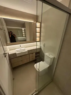 Uma casa de banho em Flat Beach Class 600m from the beach Fortaleza praia