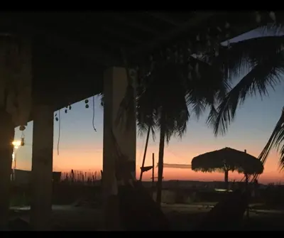 O nascer ou o pôr do sol visto a partir da casa de férias