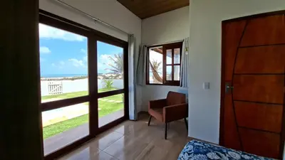 Uma área de estar em Haus Regenbogen