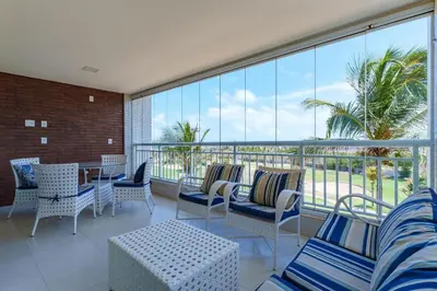 Uma varanda ou terraço em Apartamento Golf Ville - Beach Park