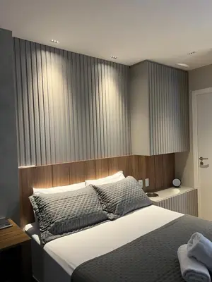 Uma cama ou camas num quarto em Smart Luxus Flat - Cobertura - Aldeota