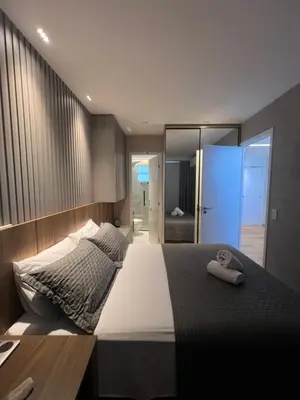 Uma cama ou camas num quarto em Smart Luxus Flat - Cobertura - Aldeota