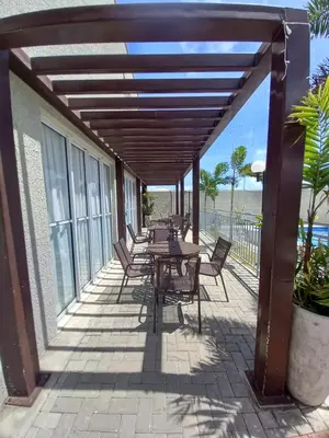Uma varanda ou terraço em Estilo Dunas Residence Lazer & Vista Mar