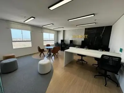 A área empresarial e/ ou a sala de conferências de Apto completo na praia