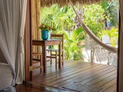 Um jardim no exterior de Kite Lodge Brazil