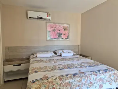Uma cama ou camas num quarto em Gransol Resort - 500m do Beach Park - Vista Mar Incrível - Porto das Dunas
