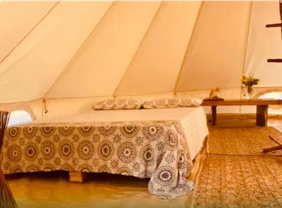 Uma cama ou camas num quarto em Bio-Resort Camping