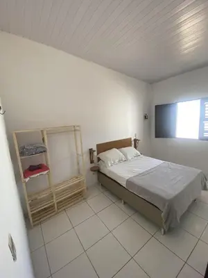 Uma cama ou camas num quarto em Casa no Preá próximo ao Rancho do Peixe
