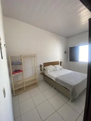 Uma cama ou camas num quarto em Casa no Preá próximo ao Rancho do Peixe