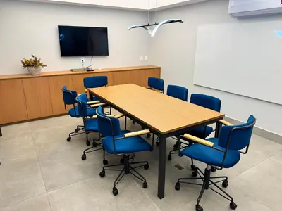 A área empresarial e/ ou a sala de conferências de Studio 500m da Praia - Piscina com Vista Incrível