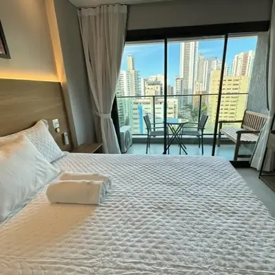 Studio 500m da Praia - Piscina com Vista Incrível