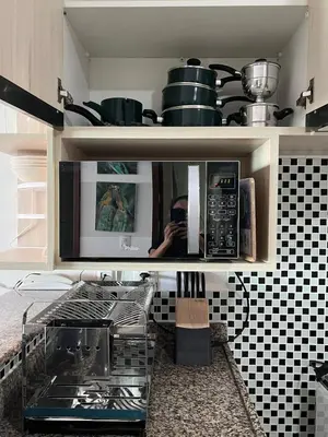 A cozinha ou kitchenette de BeachClass Fortaleza 200m da Praia Aterro Iracema