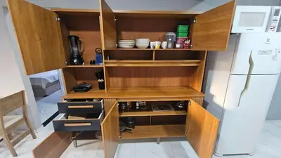 A cozinha ou kitchenette de Wind Paradise 1 in Prea near Rancho do Kite and Jeri