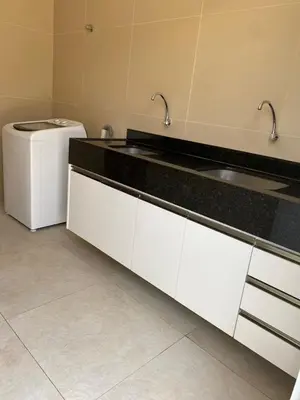 A cozinha ou kitchenette de Casa Azul em Flecheiras