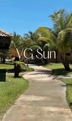 Um jardim no exterior de Flat 4 corações VG Sun Cumbuco
