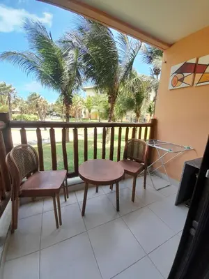 Uma varanda ou terraço em Flat 4 corações VG Sun Cumbuco