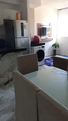 A cozinha ou kitchenette de Vista Mar e Pé na Areia,Apartamento novo na Praia do Futuro bem próximo do Crocobeach