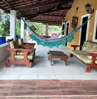 Uma área de estar em Casa de Campo a 11 km de Flecheiras
