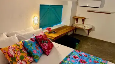 Uma cama ou camas num quarto em Preá Wind Studios