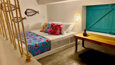Uma cama ou camas num quarto em Preá Wind Studios