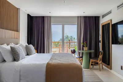 Uma cama ou camas num quarto em Gran Mareiro Hotel
